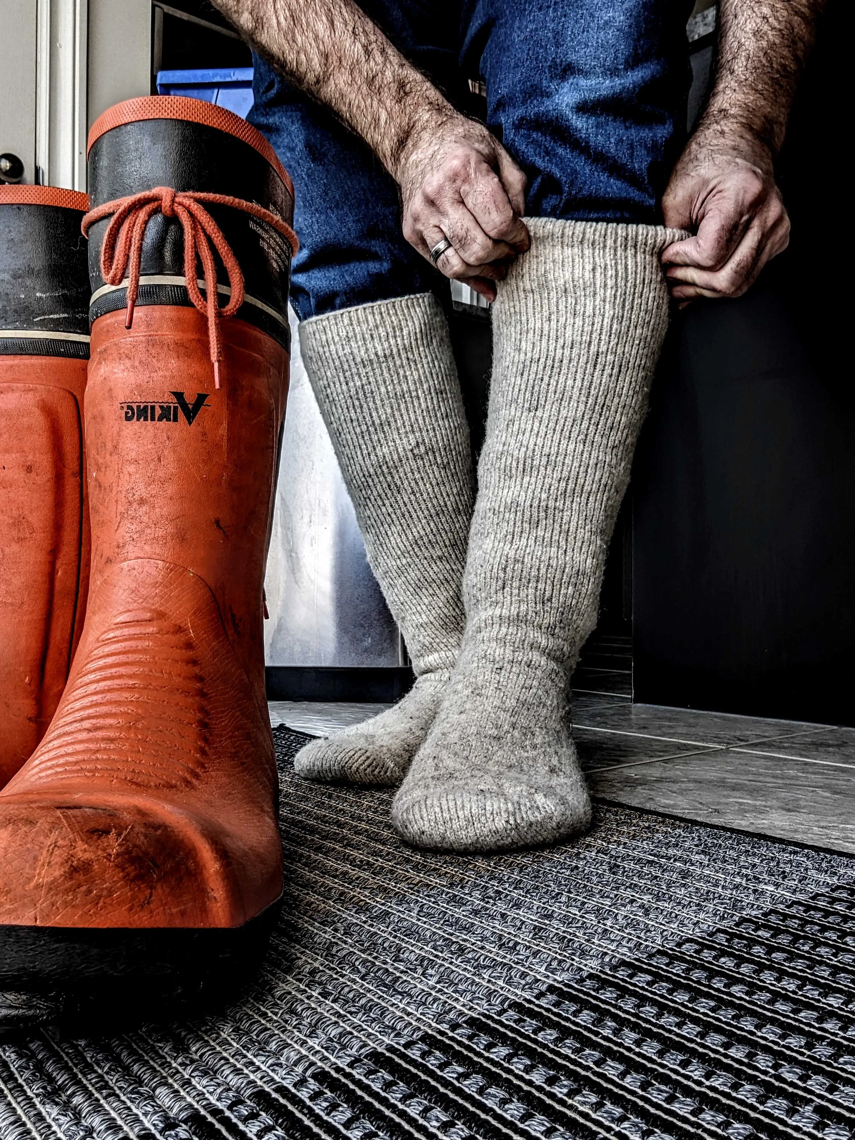 J.B. Field's Men's Icelandic "50 Below Gumboot" Wool Thermal Sock