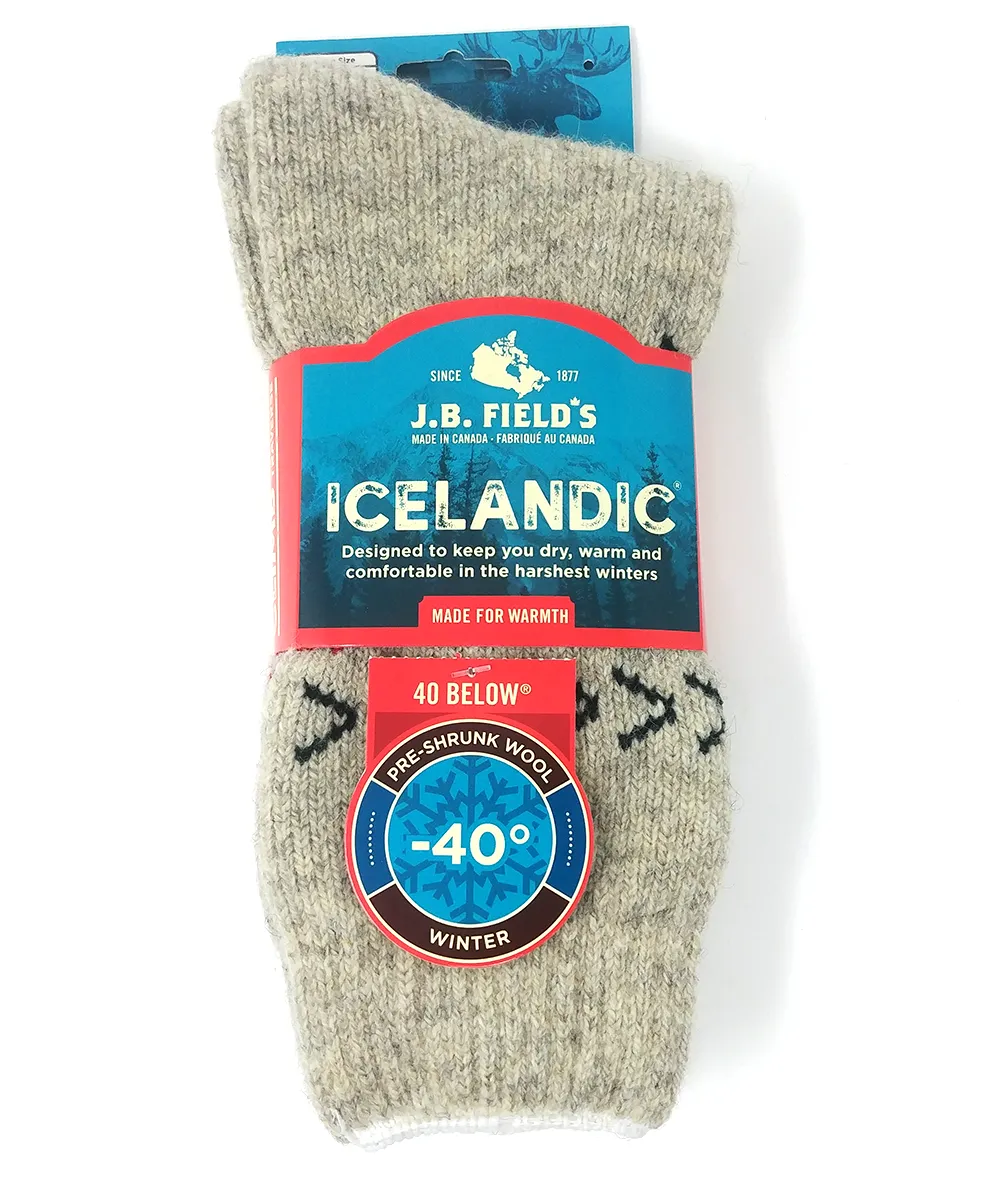 J.B. Field's Women's 40 Below "Snowflake Pattern" Wool Thermal Winter Sock