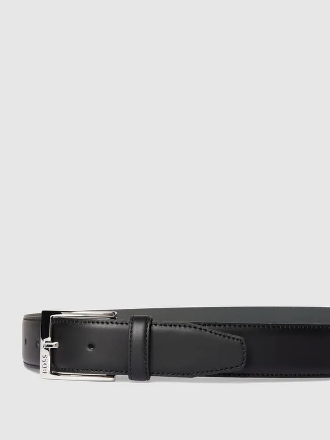 Leather belt with buckle model "ELLOTYO" BOSS, black