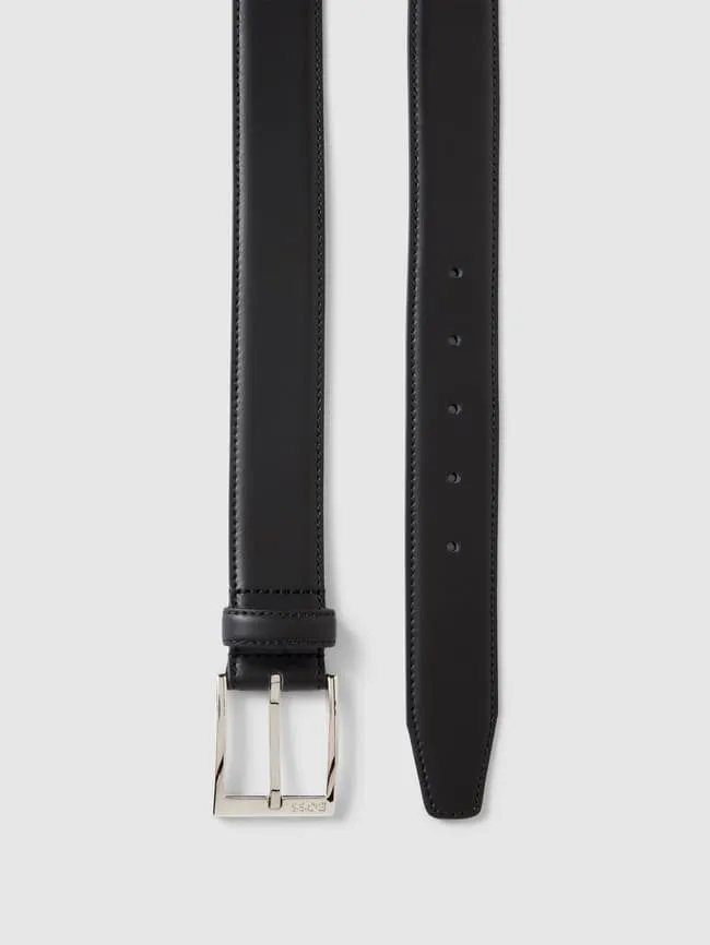 Leather belt with buckle model "ELLOTYO" BOSS, black