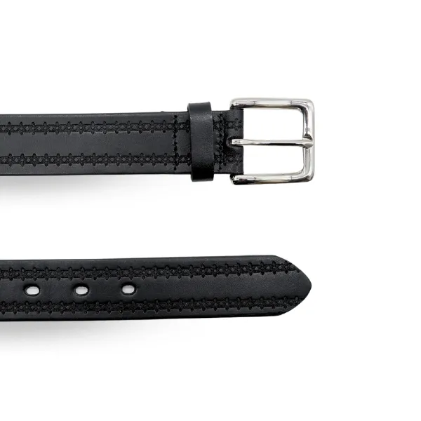 LUTHER - Womens Unisex Black Leather Belt