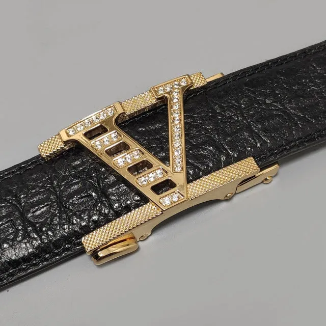 Luxury Alloy Buckle Leather Belt