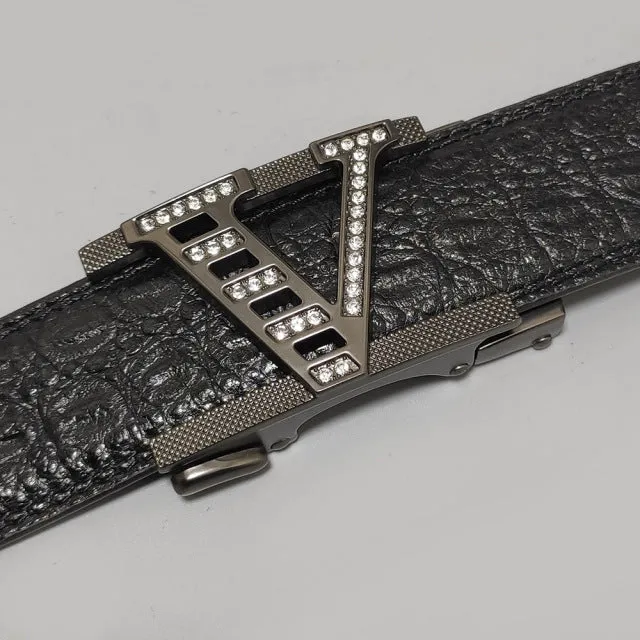 Luxury Alloy Buckle Leather Belt