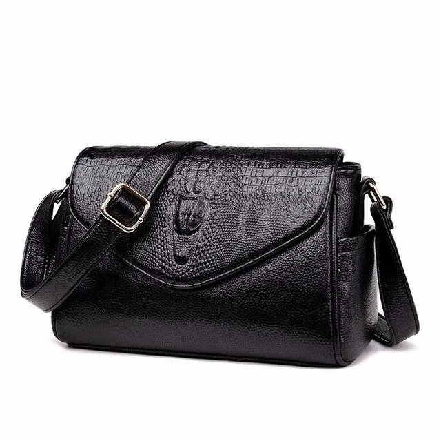 Luxury CrocFlap Alligator PU Leather Messenger Bag