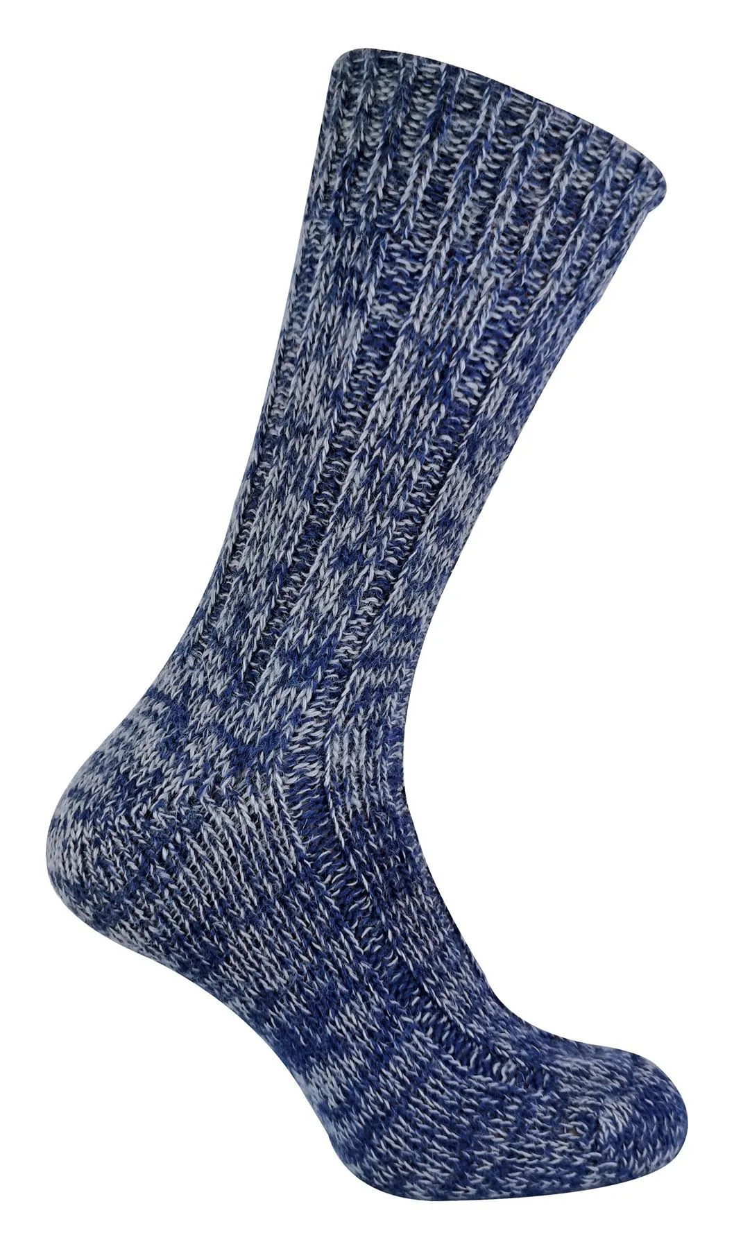 Mens 100% Wool Socks (6-11 UK / Blue)