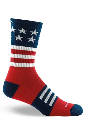 Men's American Flag Cushioned Wool Hiking Socks