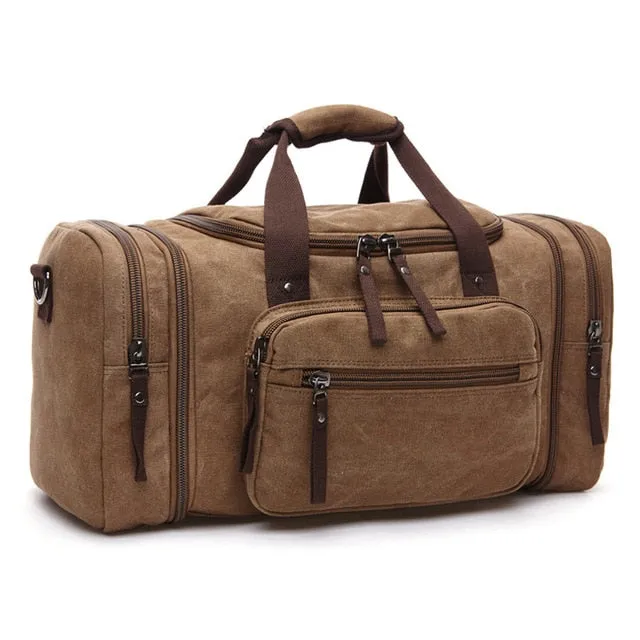 Men's Carry On Canvas Travel Duffel Bag