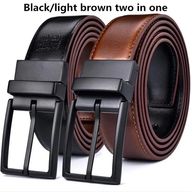 Men's Leather Reversible Black & Brown Belt