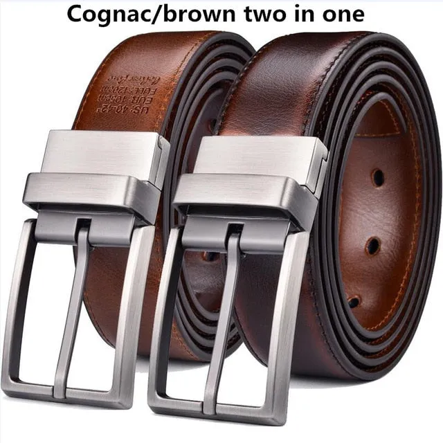 Men's Leather Reversible Black & Brown Belt