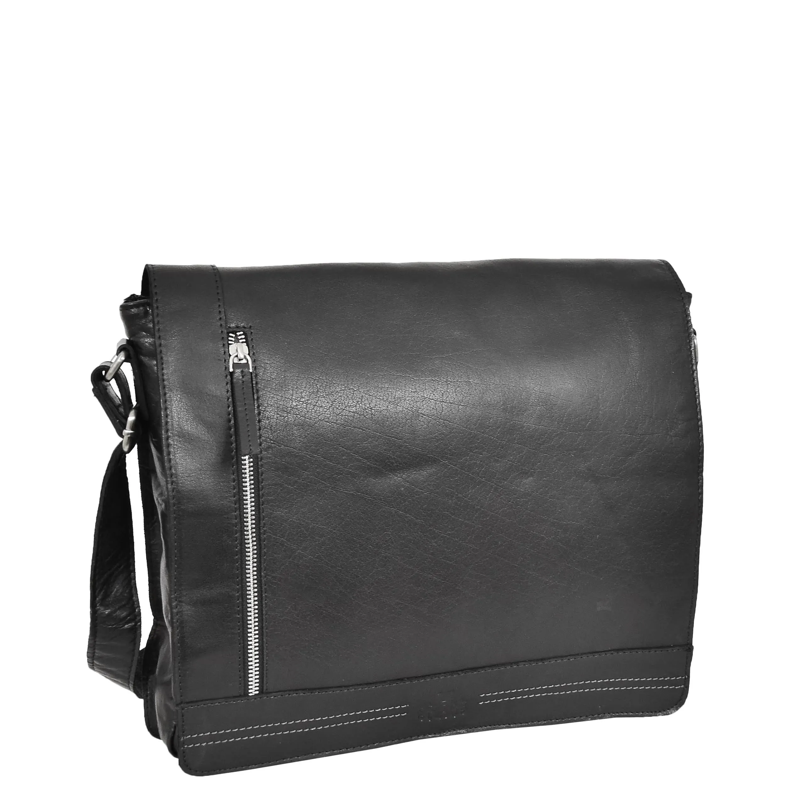 Mens Messenger Leather Bag Casual Office Students Man Bag Barney Black