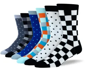 Men's Pattern Checkered & Polka Dot Bundle - 6 Pair