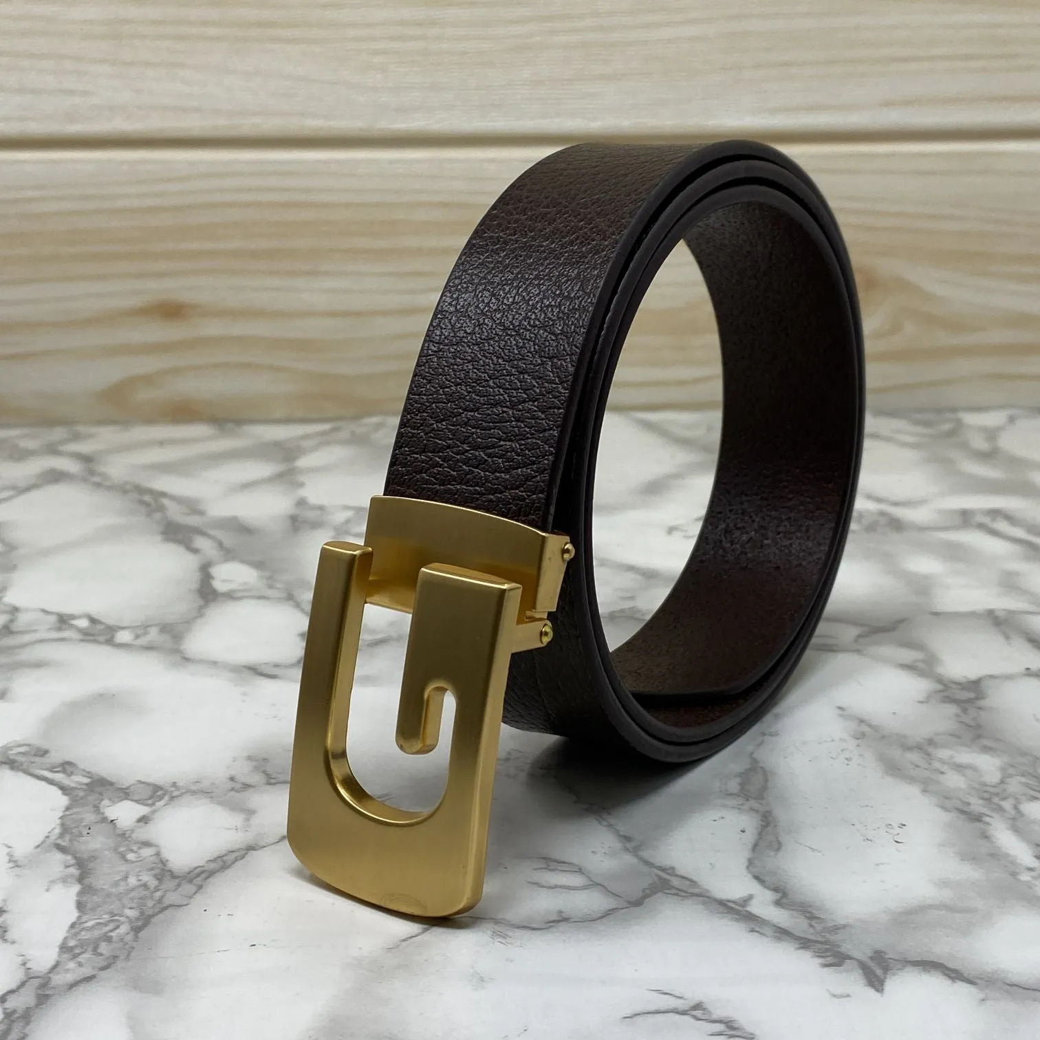 Metal  G-Shape Leather Strap Belt-JonasParamount