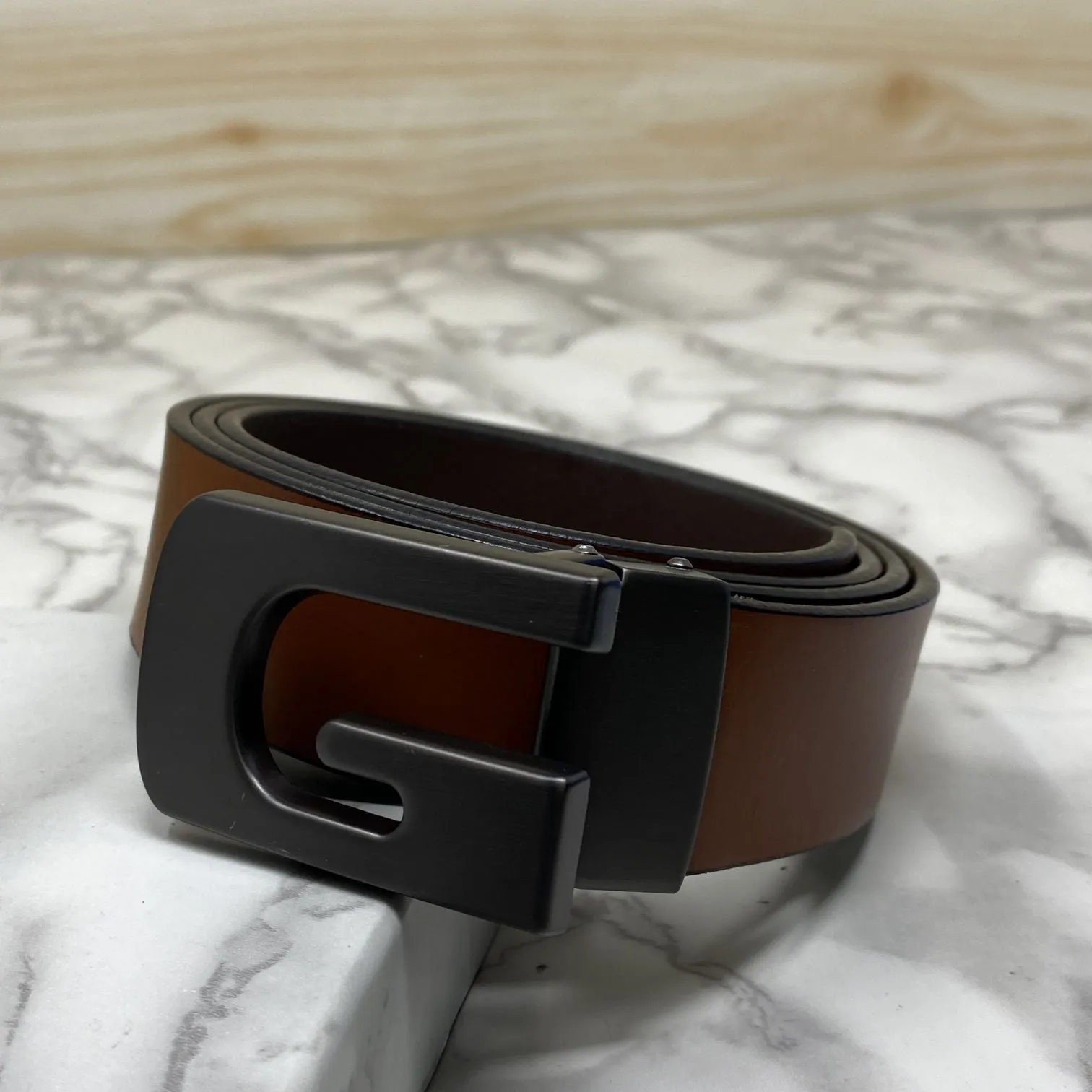 Metal  G-Shape Leather Strap Belt-JonasParamount