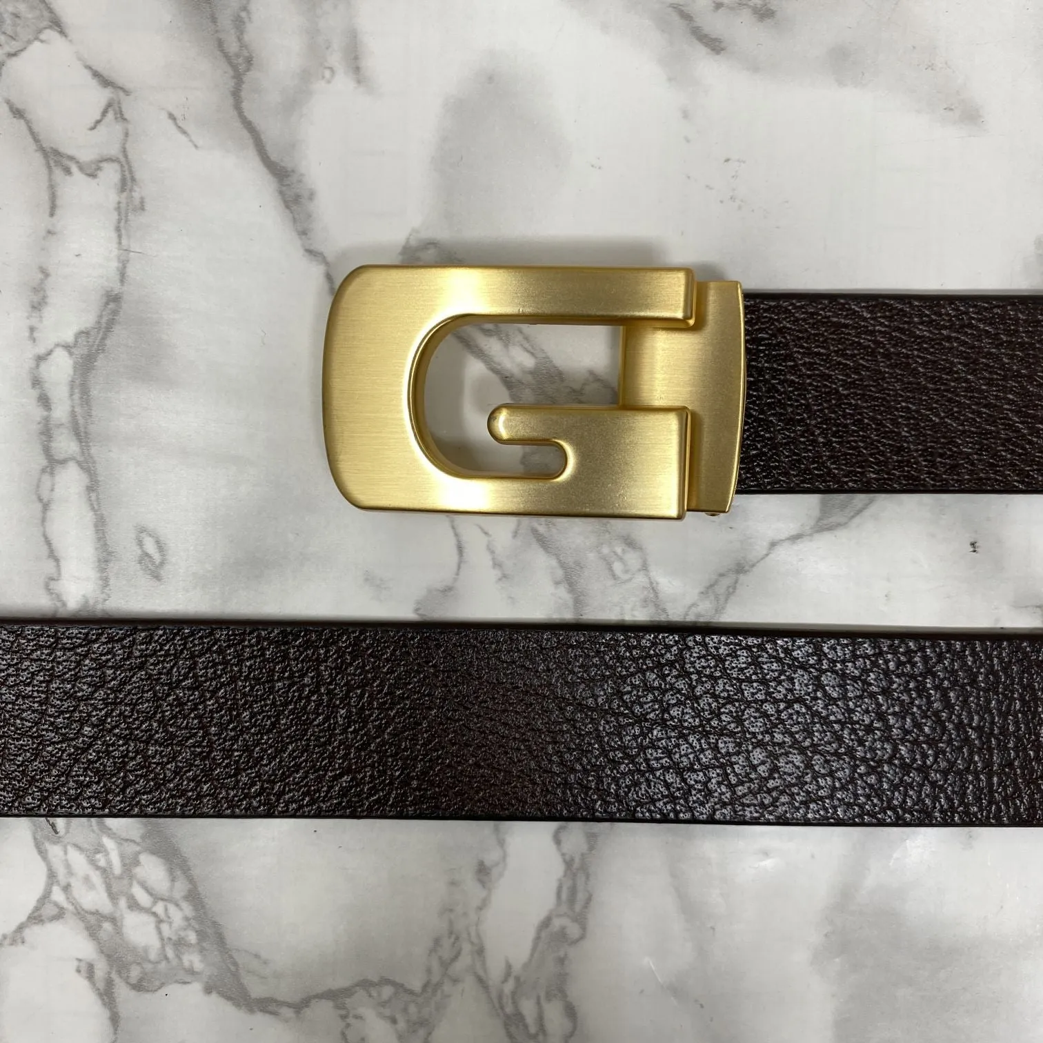 Metal  G-Shape Leather Strap Belt-JonasParamount