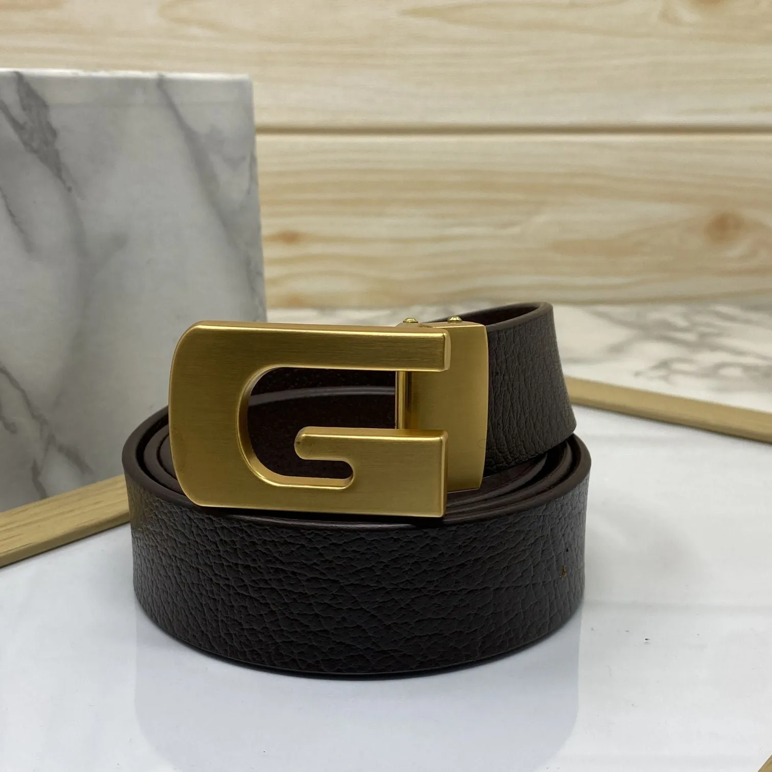 Metal  G-Shape Leather Strap Belt-JonasParamount