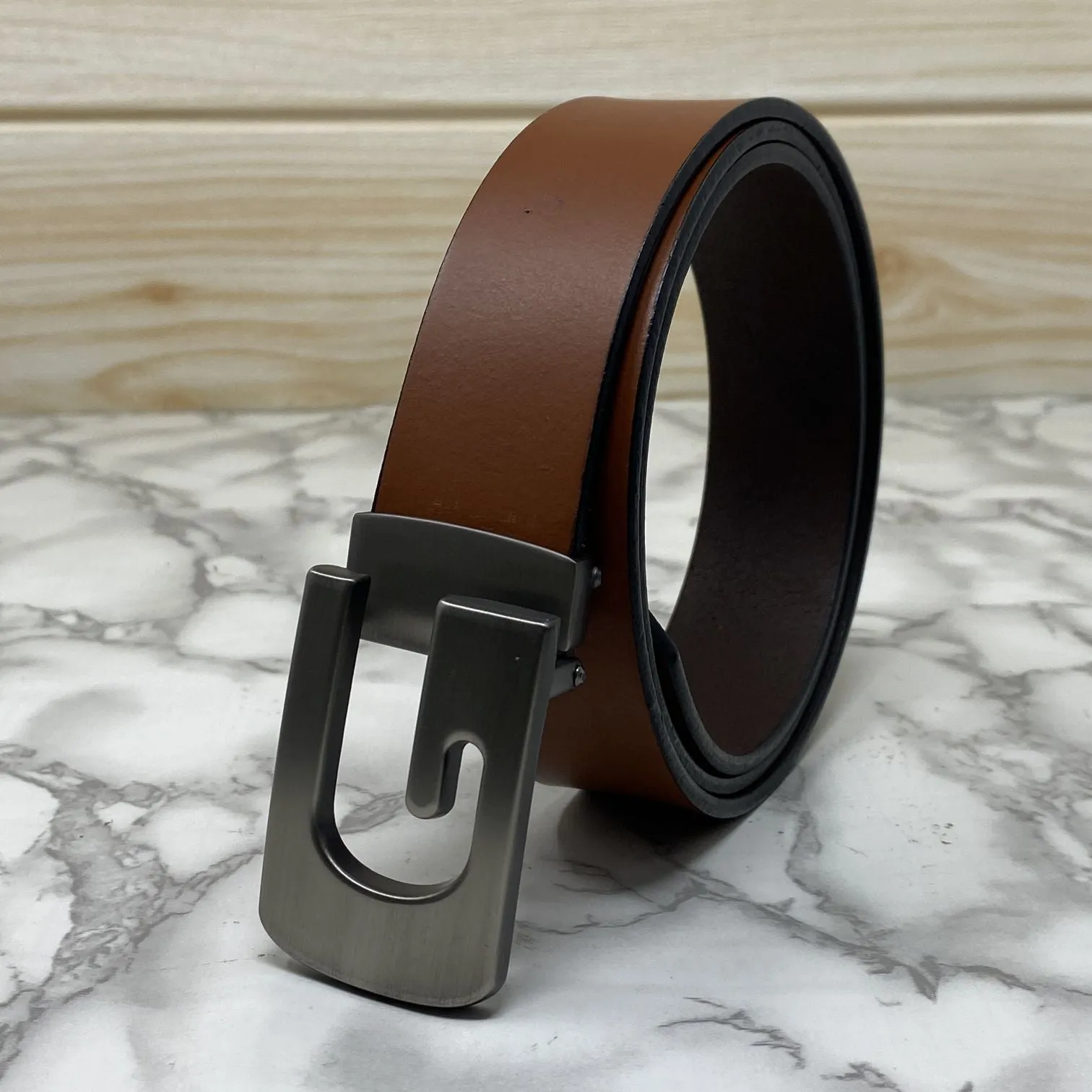 Metal  G-Shape Leather Strap Belt-JonasParamount