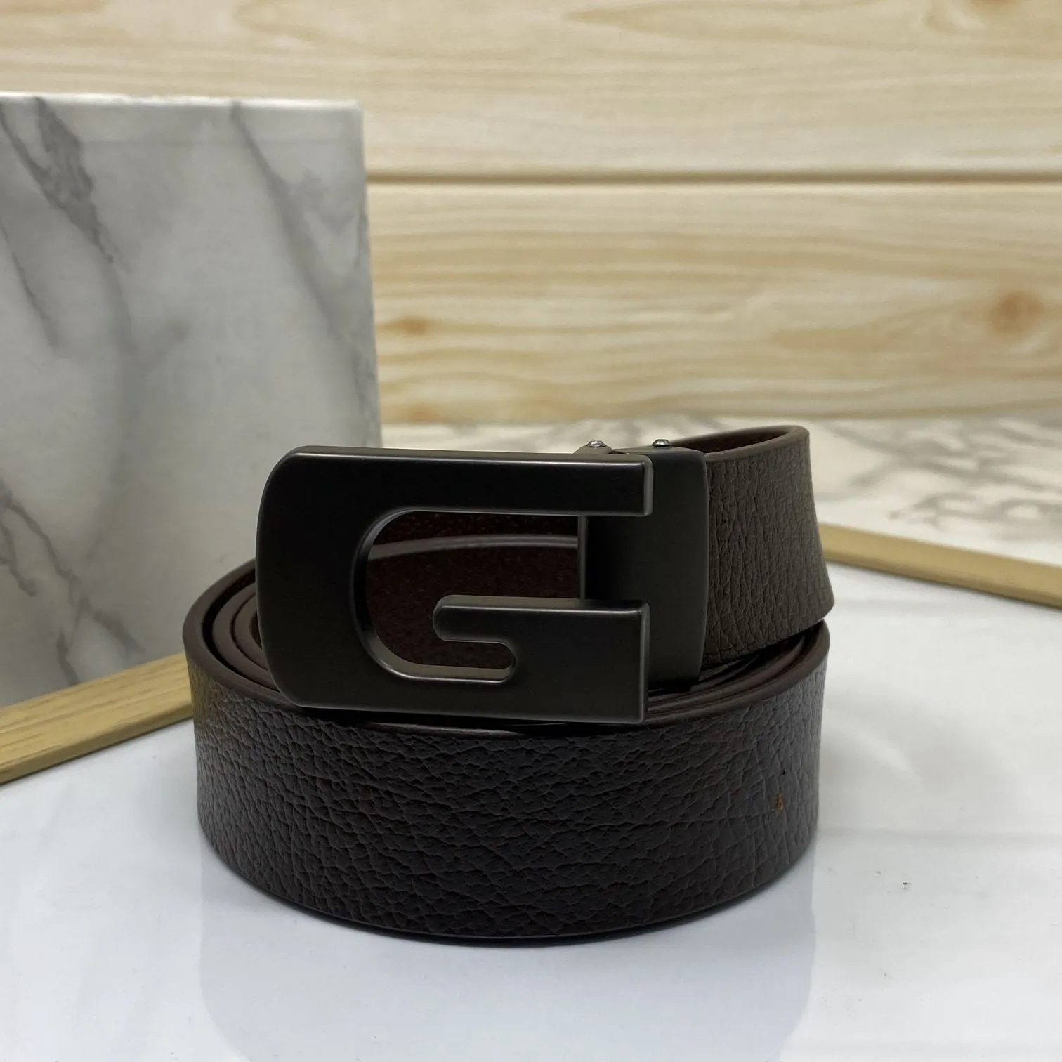 Metal  G-Shape Leather Strap Belt-JonasParamount