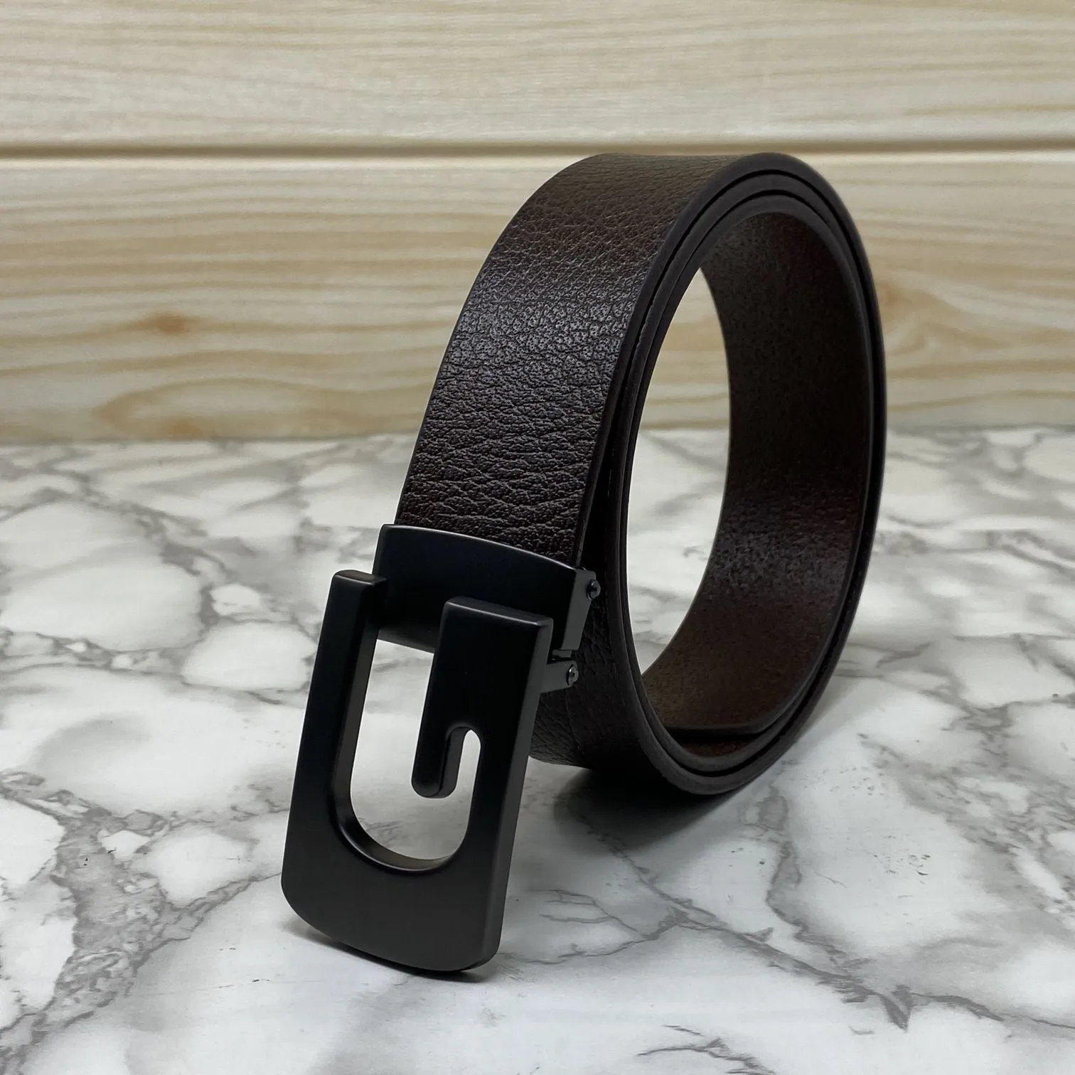 Metal  G-Shape Leather Strap Belt-JonasParamount