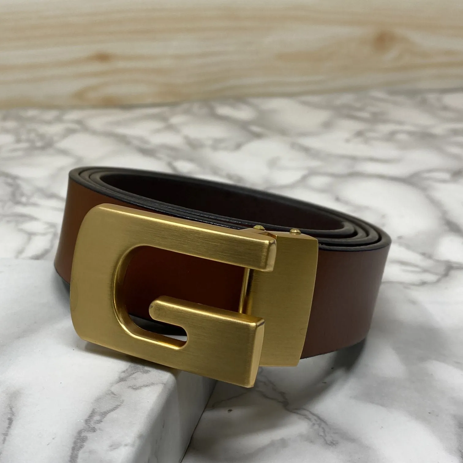 Metal  G-Shape Leather Strap Belt-JonasParamount