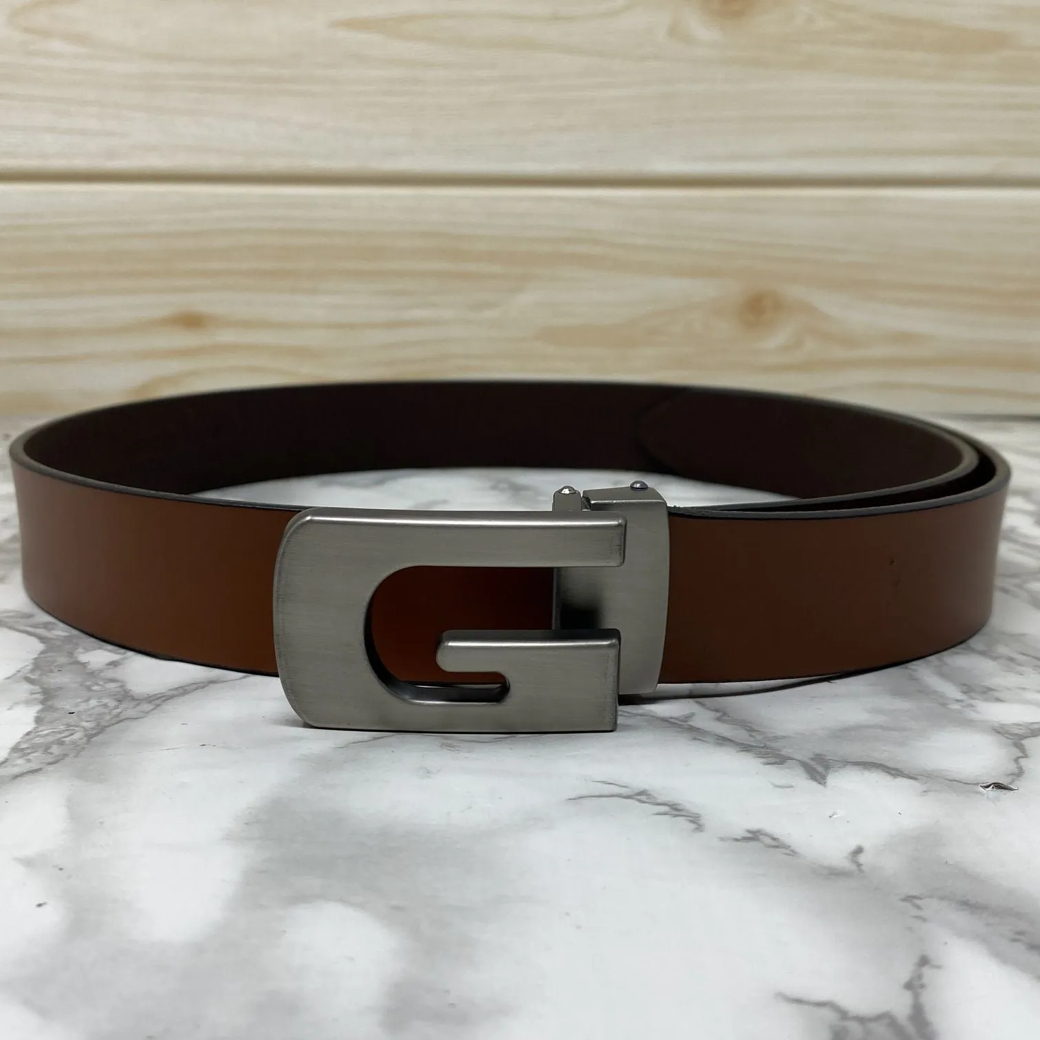 Metal  G-Shape Leather Strap Belt-JonasParamount