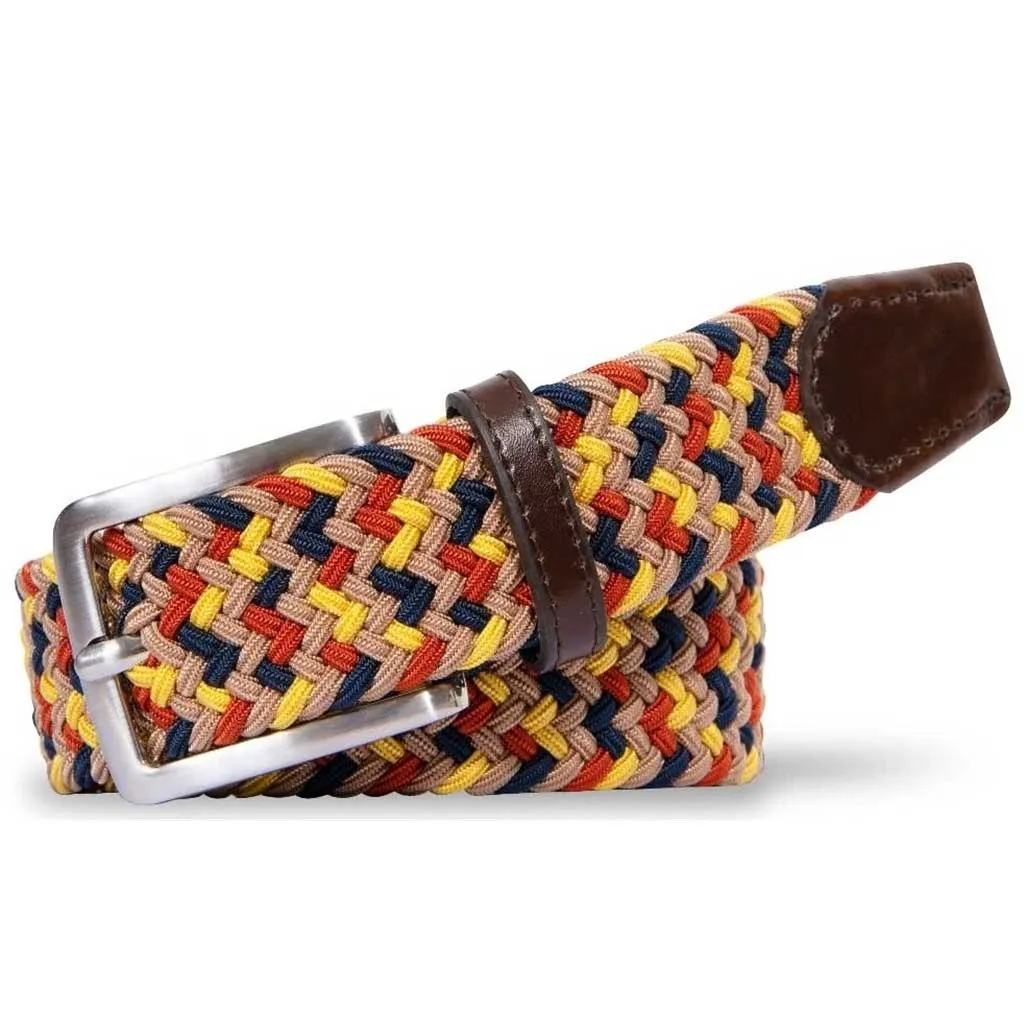 MEYER Woven Belt - Super Stretch - Multi Colour Beige