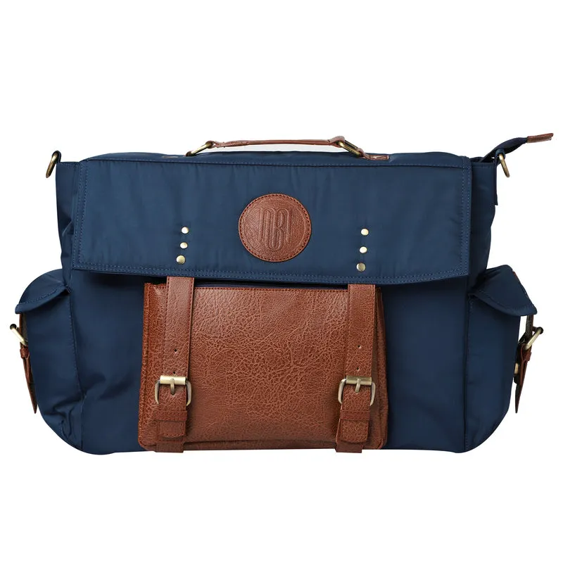 Mona B Unisex Messenger Bag for upto 14" Laptop/Mac Book/Tablet with Stylish Design: Hudson Navy