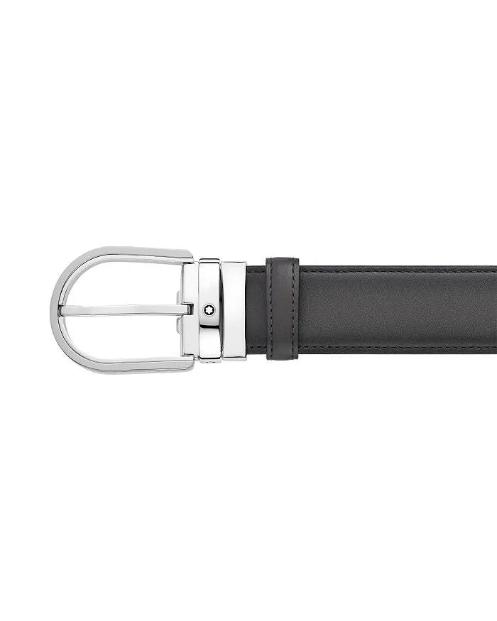 Montblanc Leather Belt with Horseshoe Buckle