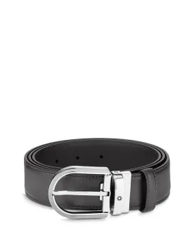 Montblanc Leather Belt with Horseshoe Buckle