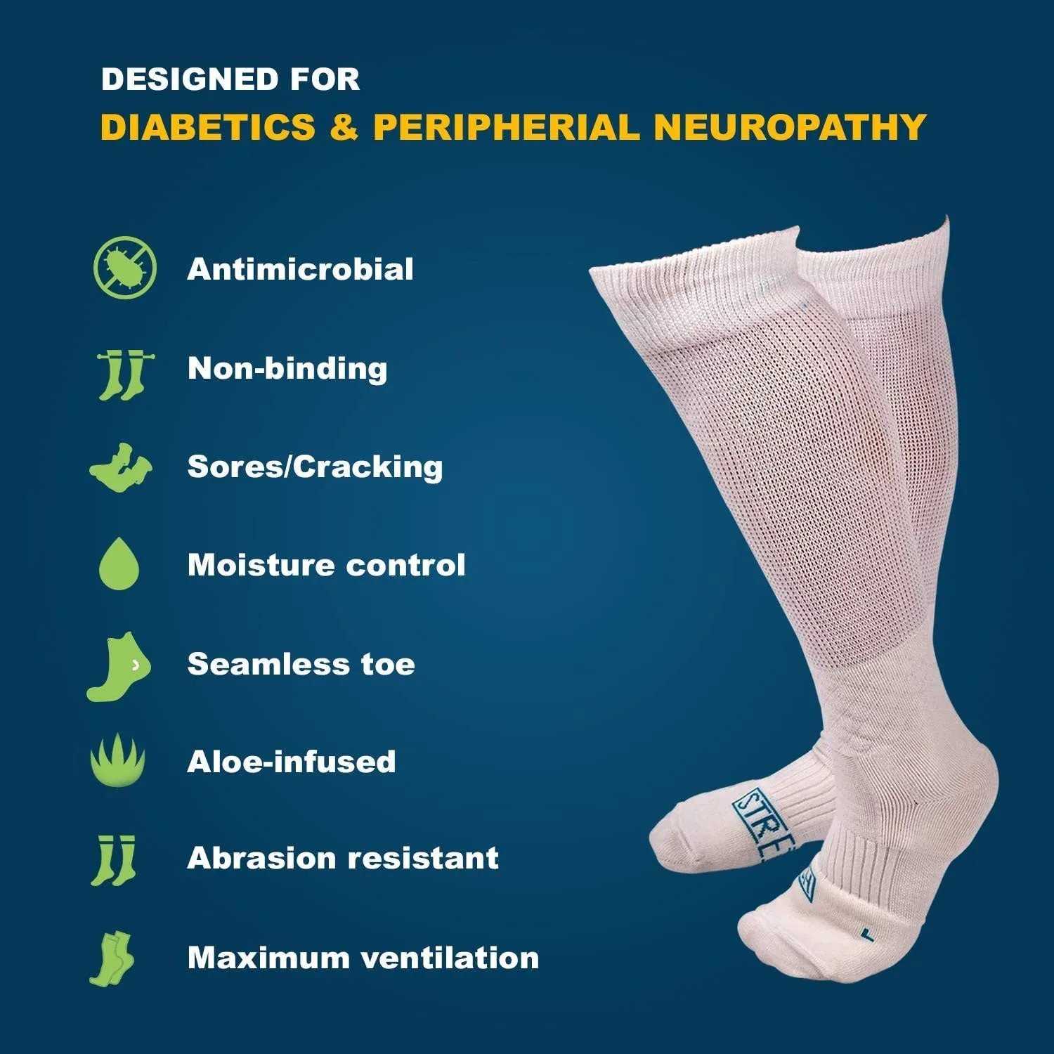 Nerve Spa Tall Diabetic Socks for Men - 1 pair