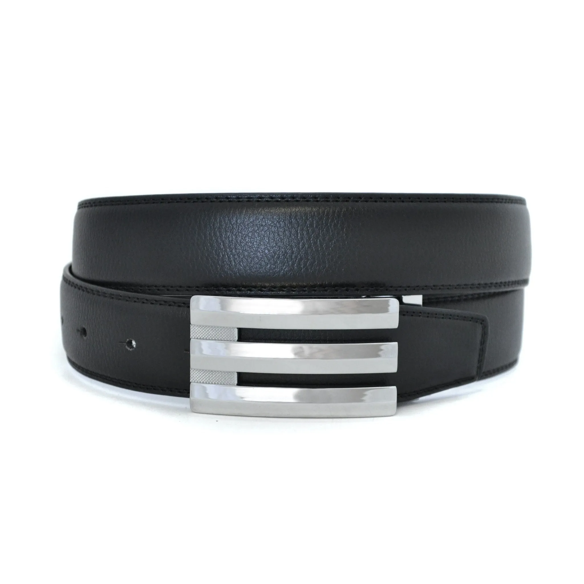 OAKES - Mens Black Reversible Leather Belt