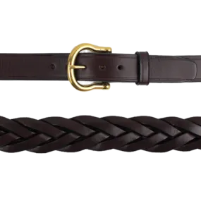 Over Under Saddle Braided Belt (Brown)