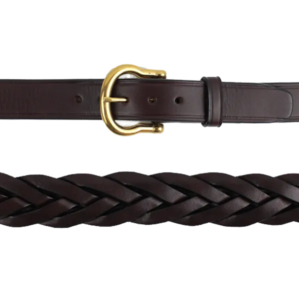 Over Under Saddle Braided Belt (Brown)