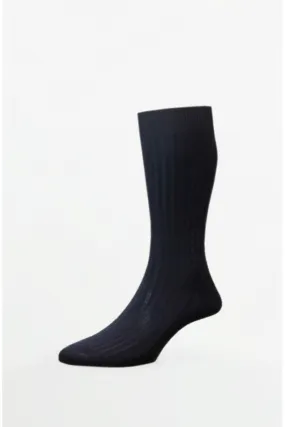 Pantherella - Danvers Navy Cotton English Made - Socks