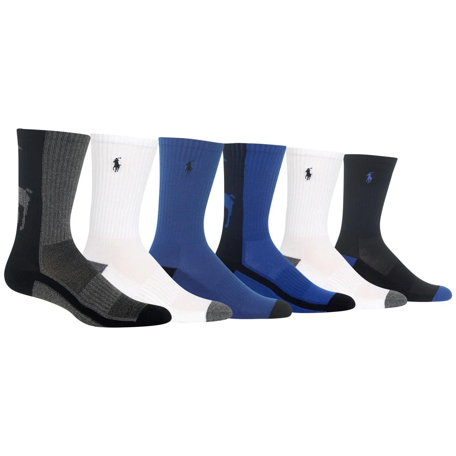 Polo Ralph Lauren Men's 6-Pack Big Polo Player Crew Sock