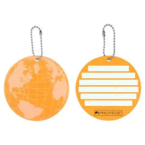 Protege Neon Round EZ ID Luggage Tags, 2 Pack Orange