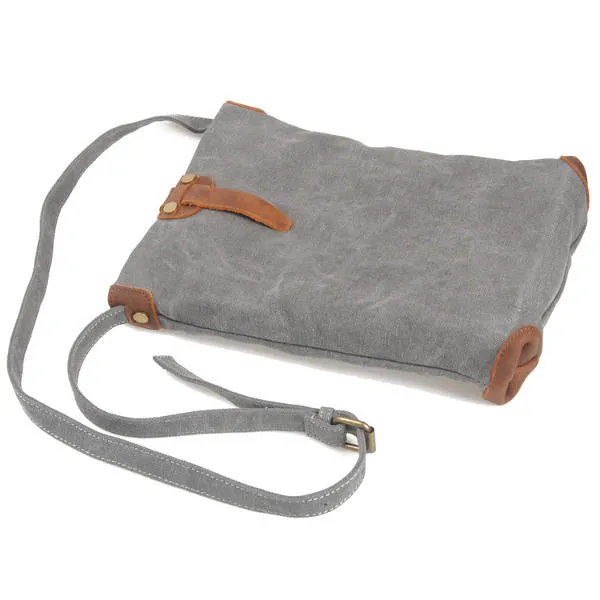 Retro Canvas Genuine Leather Messenger Bags Casual Shoulder Crossbody