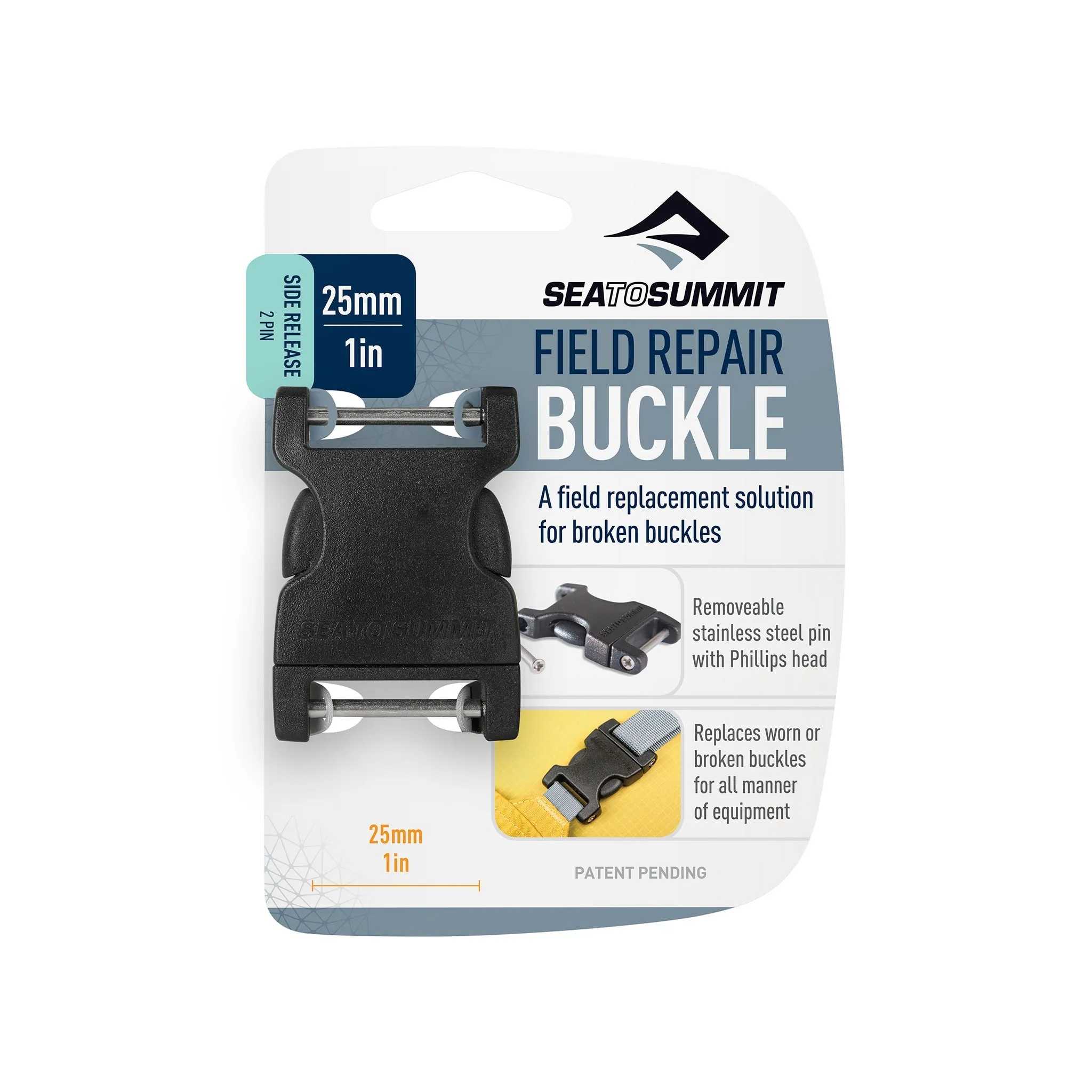 Side Release Field Repair Buckle with Removable Pin