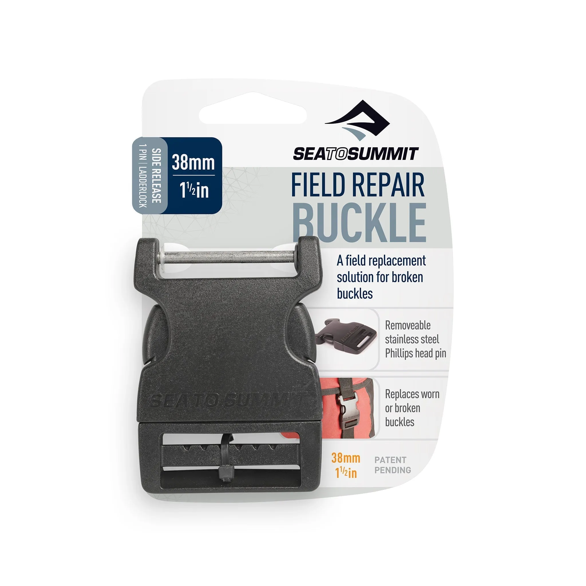 Side Release Field Repair Buckle with Removable Pin