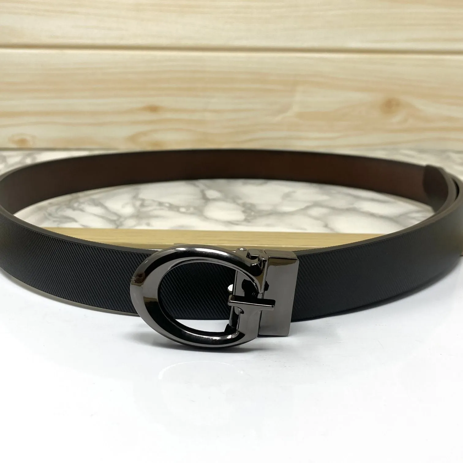 Small G Letter Reversible Strap Belt For Men-JonasParamount