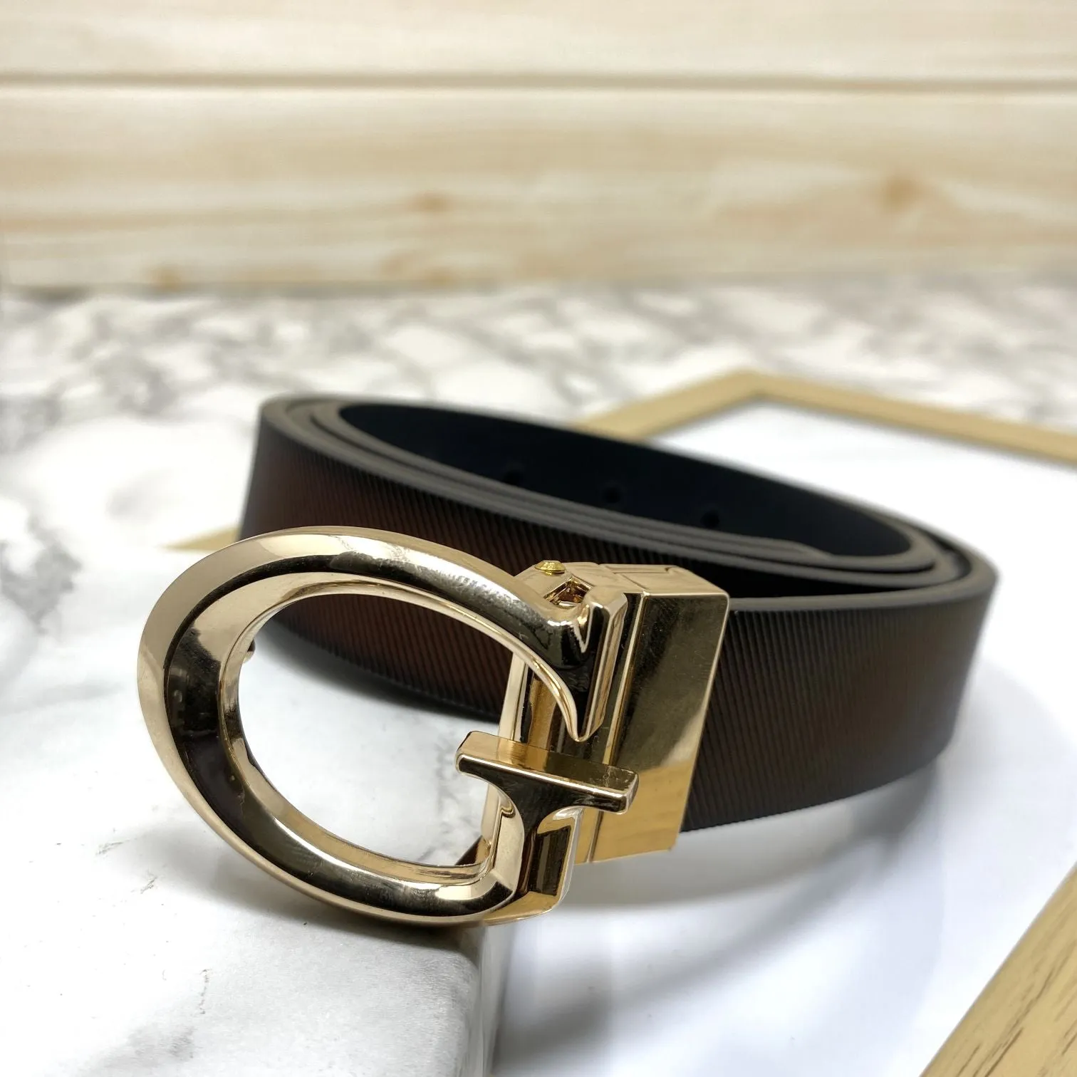 Small G Letter Reversible Strap Belt For Men-JonasParamount