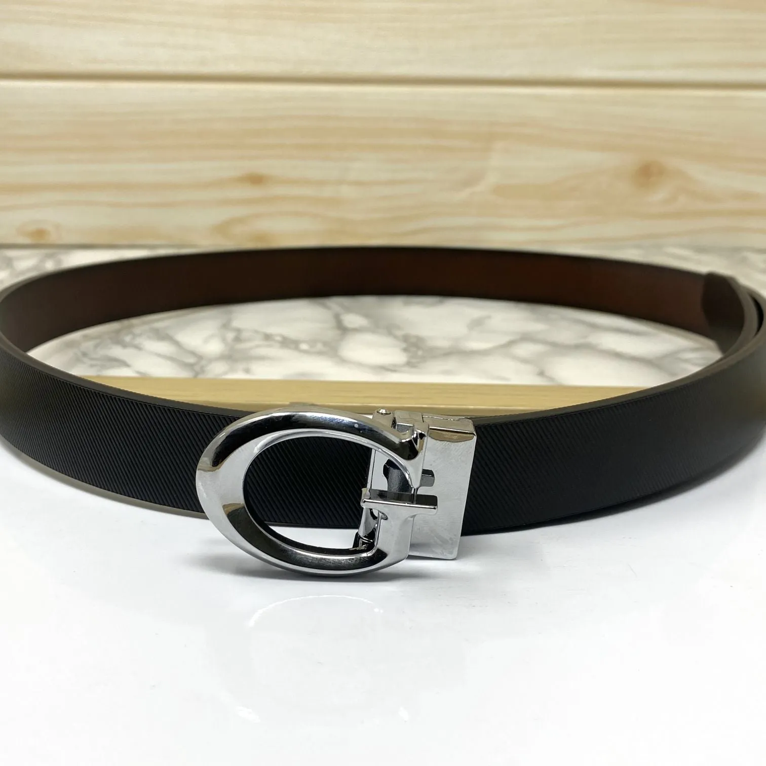 Small G Letter Reversible Strap Belt For Men-JonasParamount