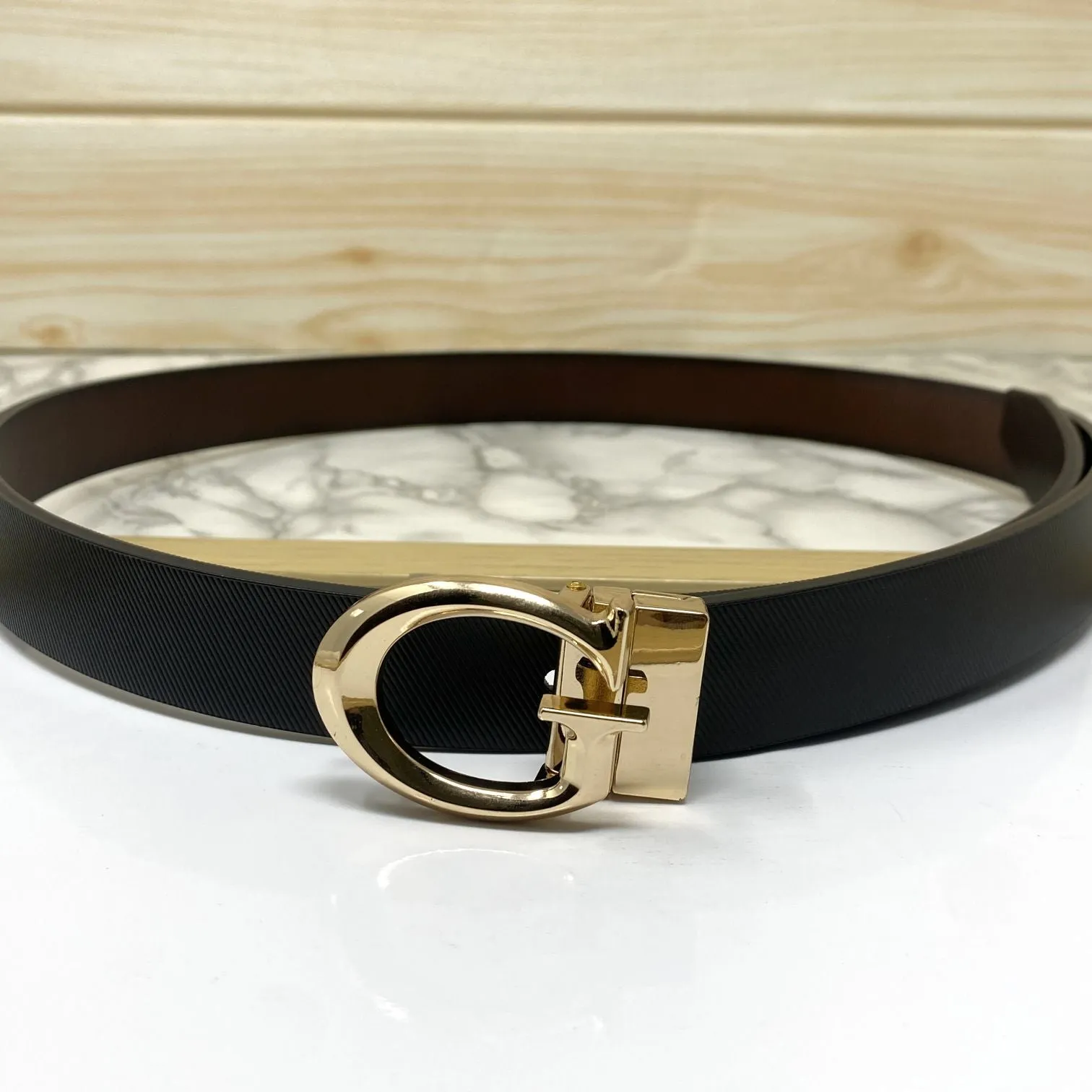 Small G Letter Reversible Strap Belt For Men-JonasParamount