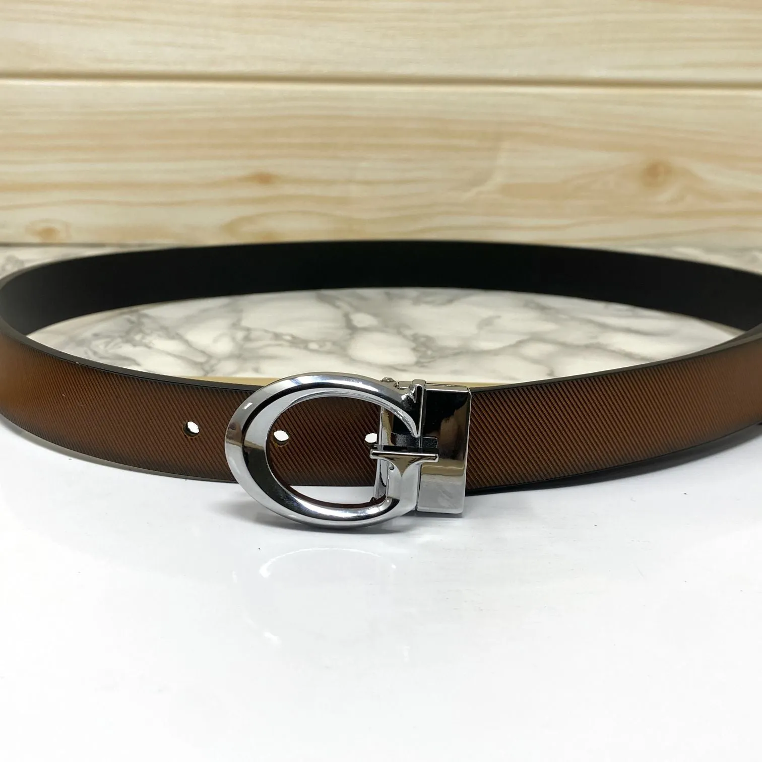 Small G Letter Reversible Strap Belt For Men-JonasParamount