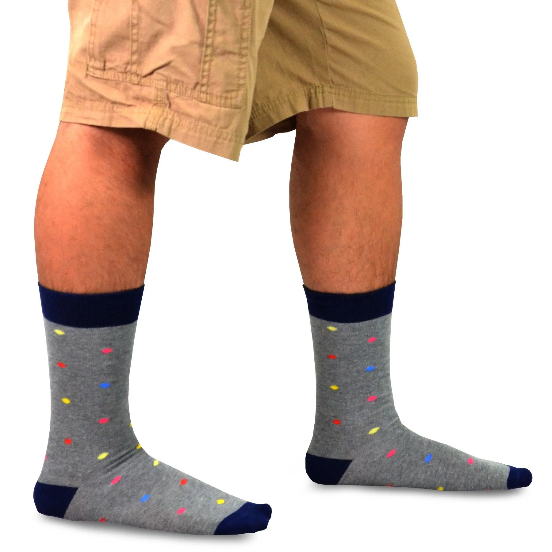 TeeHee Socks Men's Novelty Cotton Crew Bright and Colorful 10-Pack (51058)