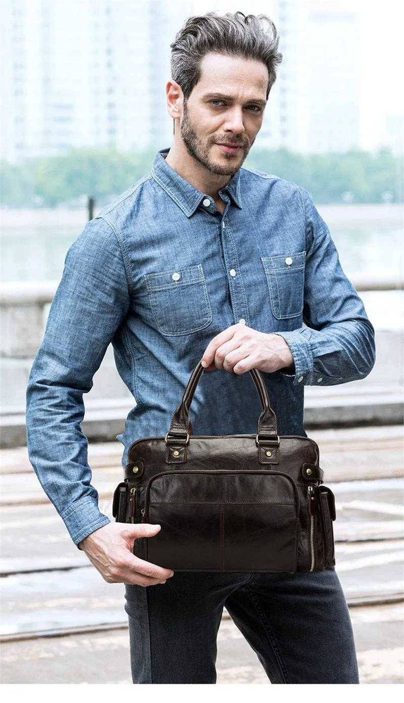 The Conductor Men's Small Leather Travel Hand Duffel Bag