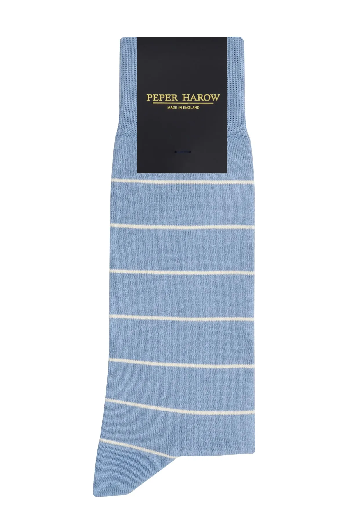 Thin Stripe Men's Socks - Light Blue