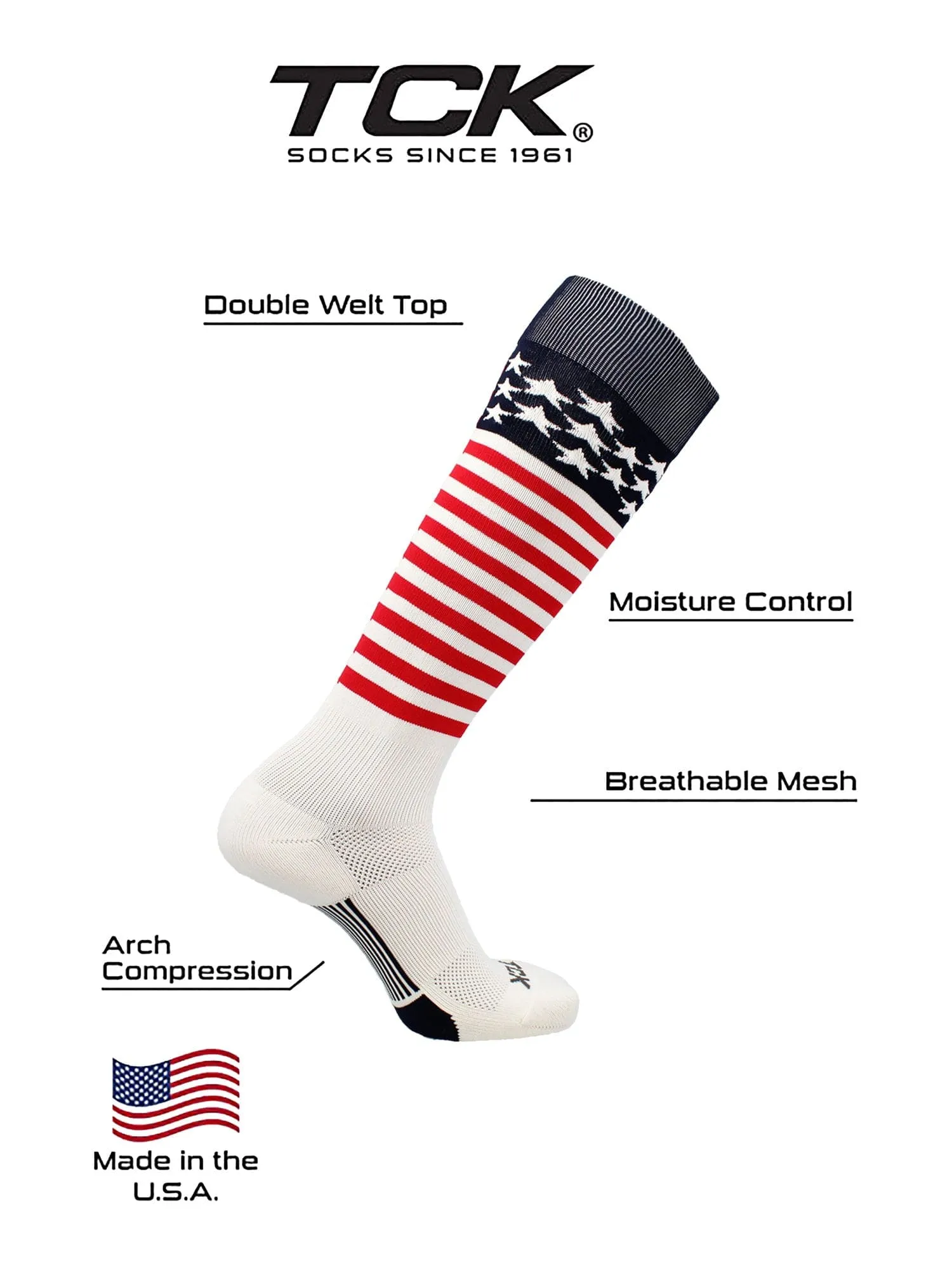 USA Stars and Stripes Baseball Socks