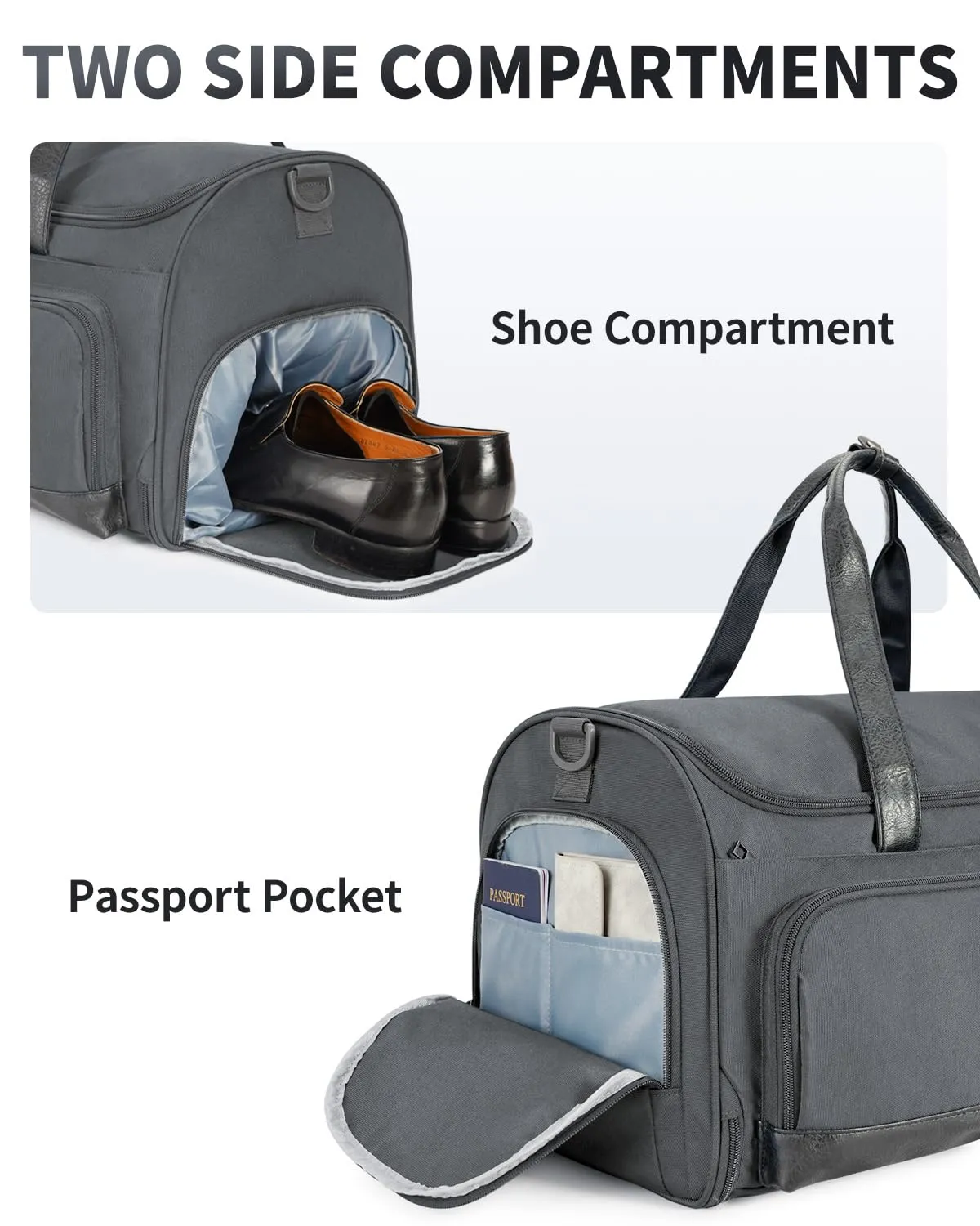 WANDF Convertible Garment Bag with Toiletry Bag for Travel