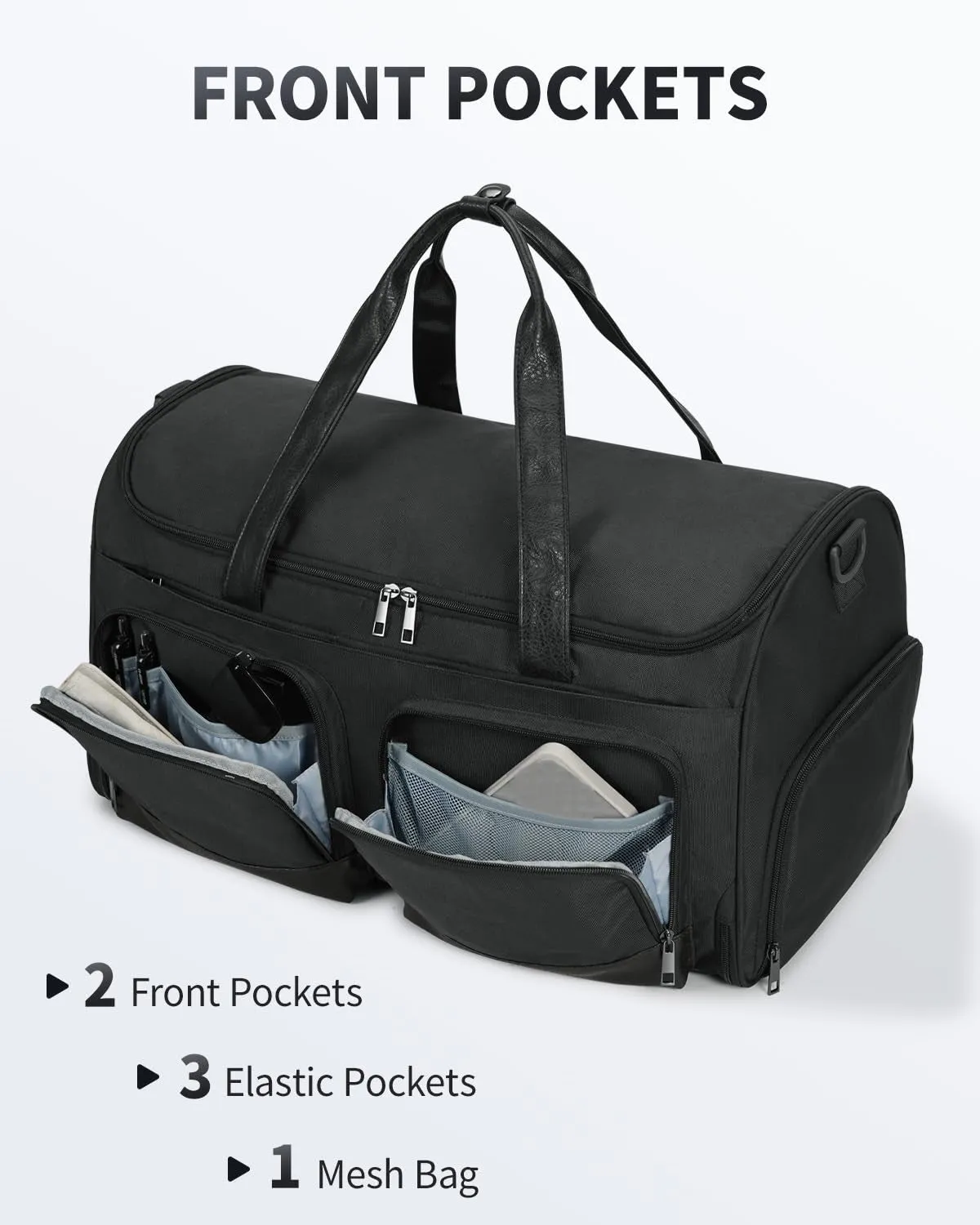 WANDF Convertible Garment Bag with Toiletry Bag for Travel