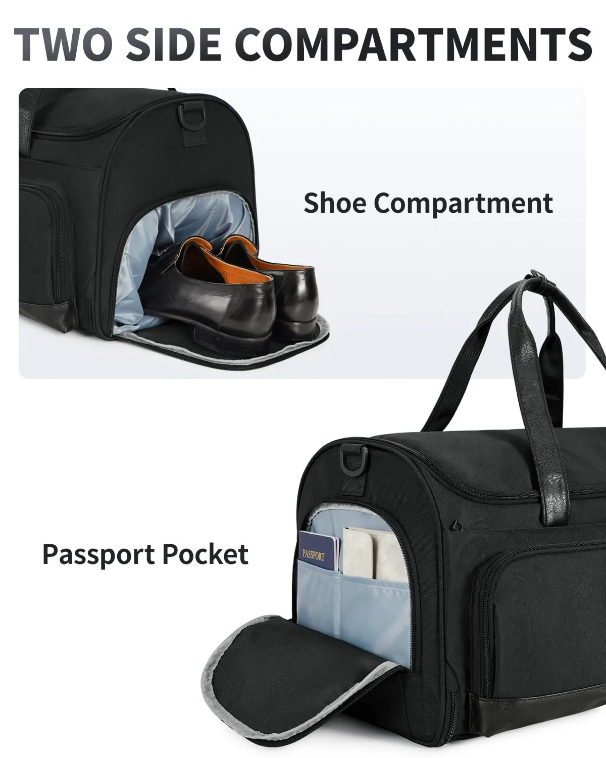 WANDF Convertible Garment Bag with Toiletry Bag for Travel